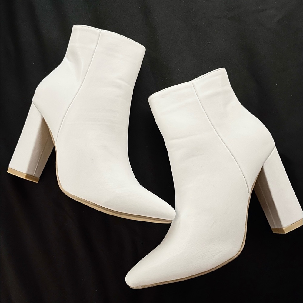 White Heeled Dress Boots